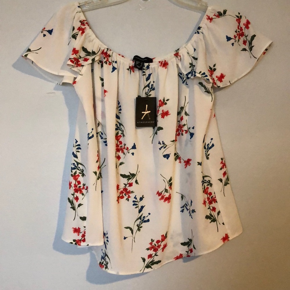 Off shoulder floral flowy top